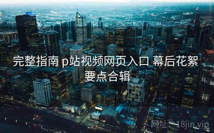 完整指南 p站视频网页入口 幕后花絮 要点合辑