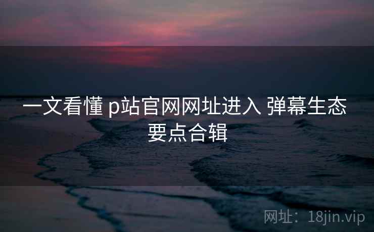 一文看懂 p站官网网址进入 弹幕生态 要点合辑