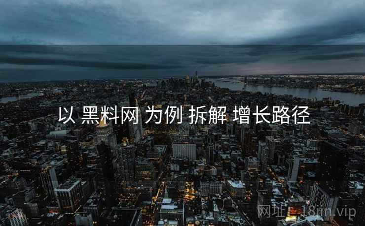 以 黑料网 为例 拆解 增长路径