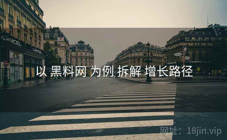 以 黑料网 为例 拆解 增长路径